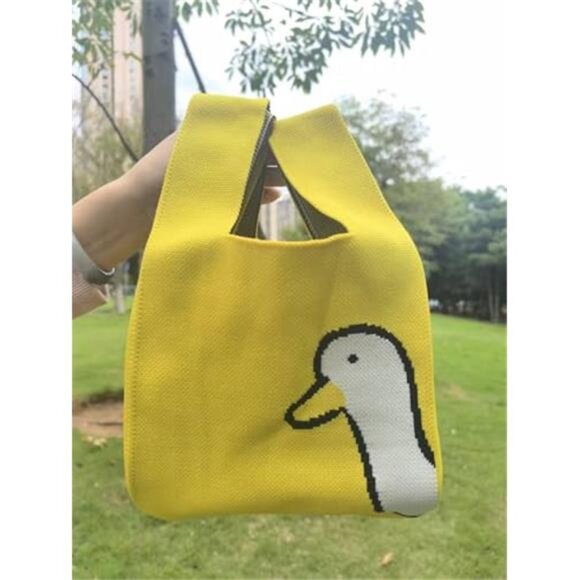 Women Girl Wrist Knotted Tote Bag Fashion Crochet Wristlet Handbag Aesthetic - Picture 6 of 6